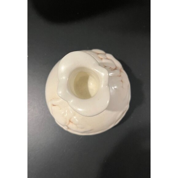 Red Wing Pottery Antique Cream Colored Candle Holder Rose Design - Picture 3 of 4